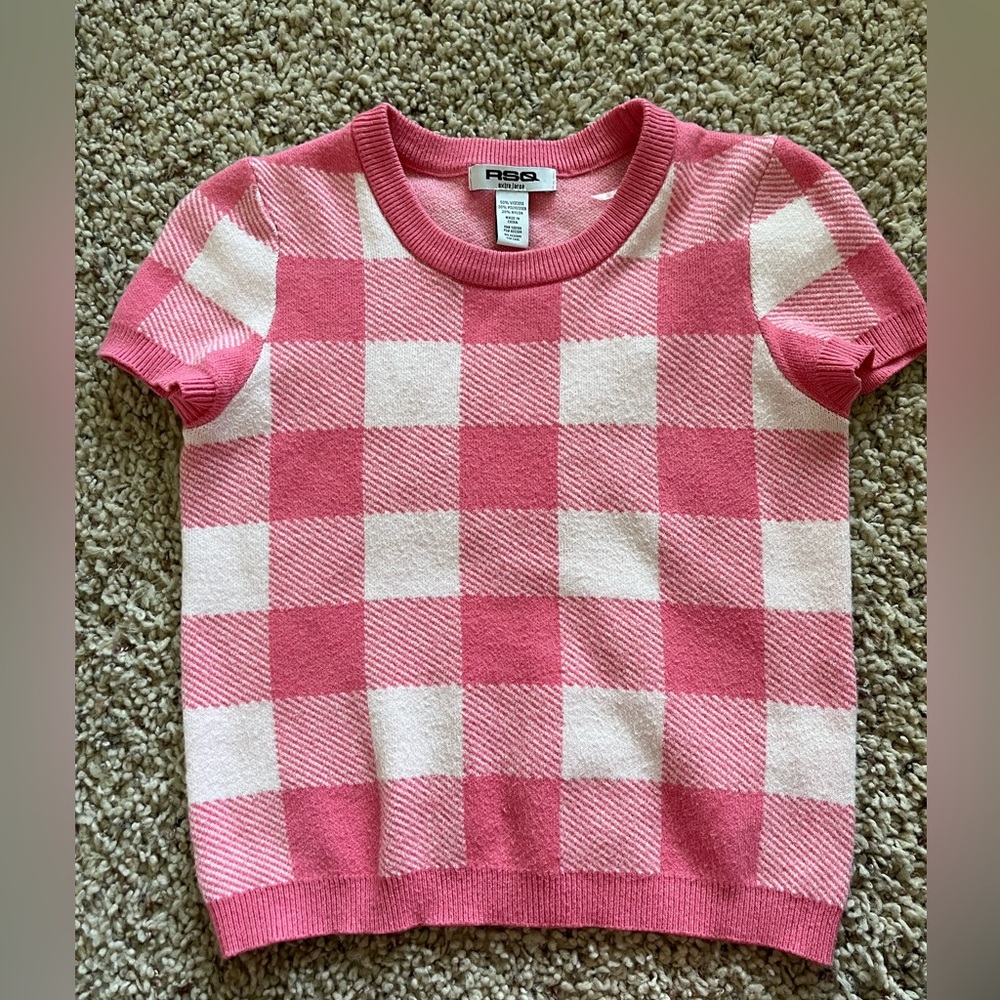 Girls XL checkered sweater